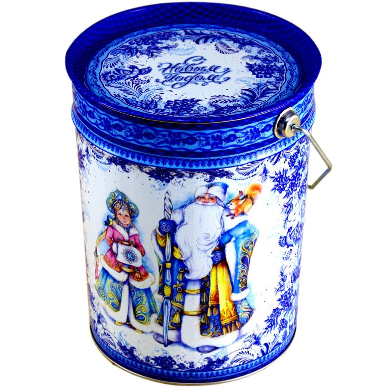 Детский подарок на Новый Год в жестяной упаковке весом 1850 грамм