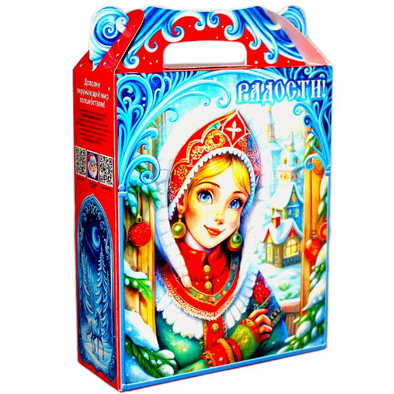 Сладкий подарок на Новый Год в картонной упаковке весом 800 грамм
